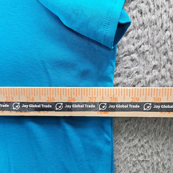 J Jill Pima Cotton Tee Top Women 4X Plus Short Sleeve Teal Blue Tone - Picture 6 of 8